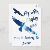 Carte Postale Voler avec des aigles (Devant / Derrière)