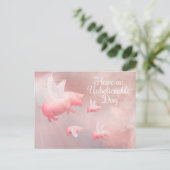 Carte Postale Voler De Cochons - Un Jour Incroyable (Debout devant)