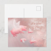 Carte Postale Voler De Cochons - Un Jour Incroyable (Devant / Derrière)
