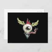 Carte Postale Voler Eyeball Avec Ailes Et Casque Allemand (Devant / Derrière)