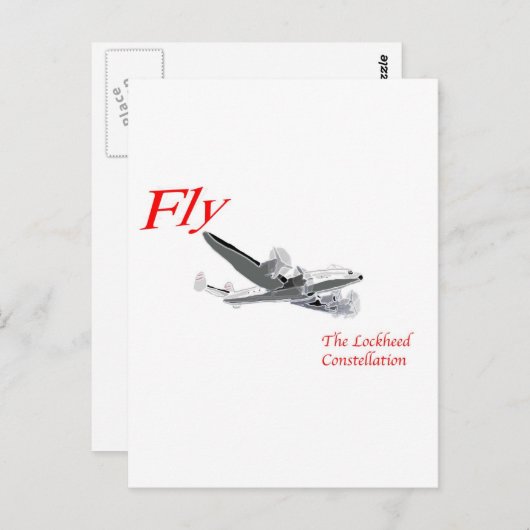 Carte Postale Voler la constellation Lockheed (Devant / Derrière)