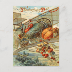 Carte Postale Voler Turquie Avion Citrouille Apple Pear Corn