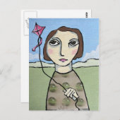 Carte Postale Voler un cerf-volant (Devant / Derrière)