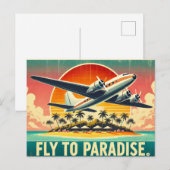Carte Postale Voler vers le paradis (Devant / Derrière)
