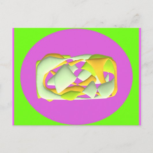 Carte Postale Volet vert citron vert et violet clair motif (Devant)