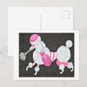 Carte Postale Voleur Caniche Chic Élégant (Devant / Derrière)