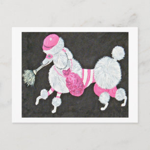 Carte Postale Voleur Caniche Chic Élégant