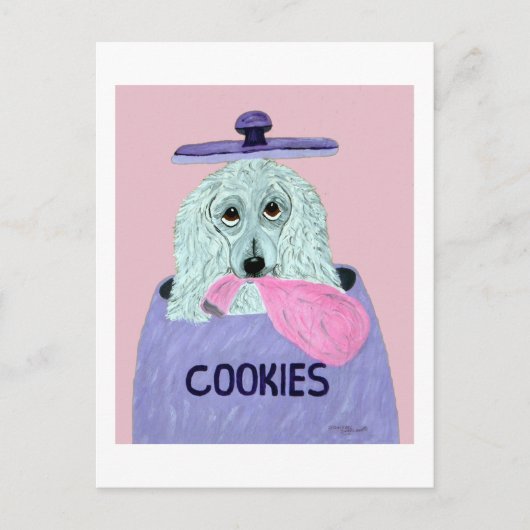 Carte Postale Voleur de biscuits Caniche (Devant)
