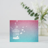 Carte Postale Volière vintage et oiseaux (Debout devant)