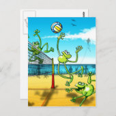 Carte Postale Volley-ball Frog (Devant / Derrière)