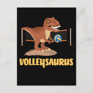 Carte Postale Volley-ball jouant Trex Funny Dino Sport