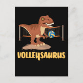 Carte Postale Volley-ball jouant Trex Funny Dino Sport (Devant)