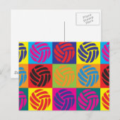 Carte Postale Volleyball Pop Art (Devant / Derrière)