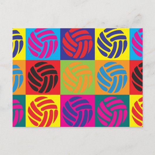 Carte Postale Volleyball Pop Art (Devant)