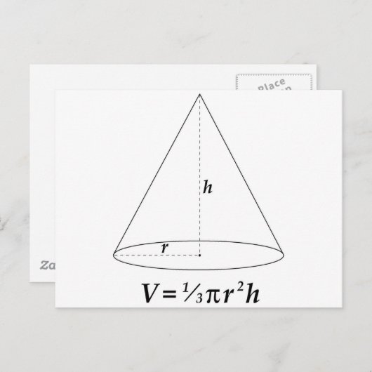 Carte Postale Volume d'un cône (Devant / Derrière)