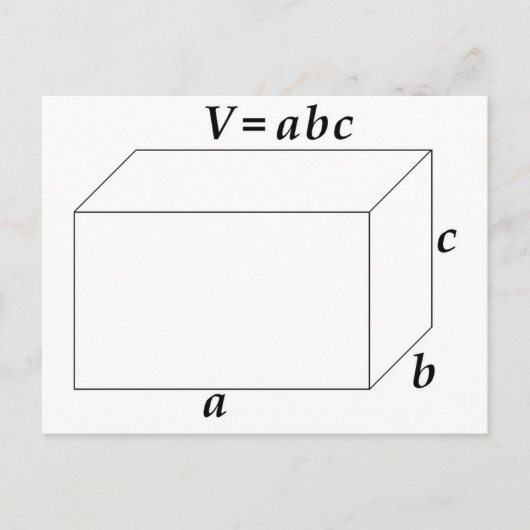 Carte Postale Volume d'un prisme rectangulaire (Devant)