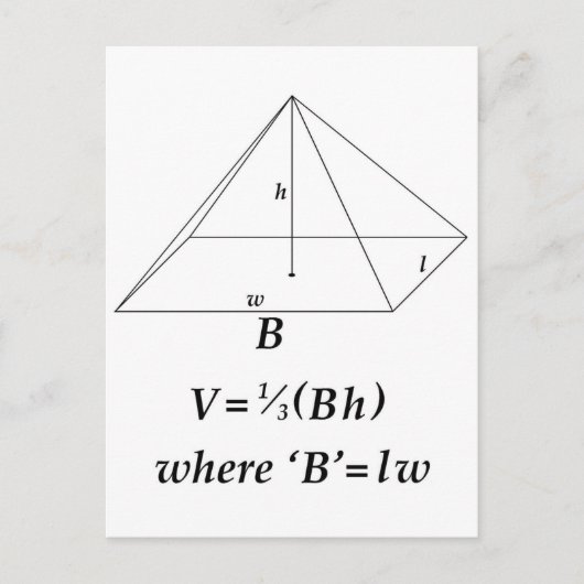 Carte Postale Volume d'une pyramide rectangulaire (Devant)