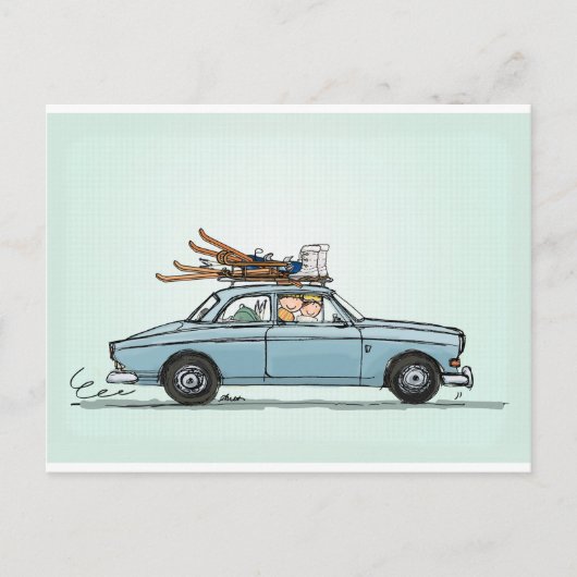 Carte Postale Volvo 122s vintage Amazon (Devant)