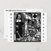 Carte postale Vom Totentanz Nun et Skeleton (Devant / Derrière)