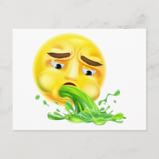Carte Postale Vomissement Emoji Emoticon (Devant)