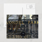 Carte Postale Vondel Park, Amsterdam (Devant / Derrière)