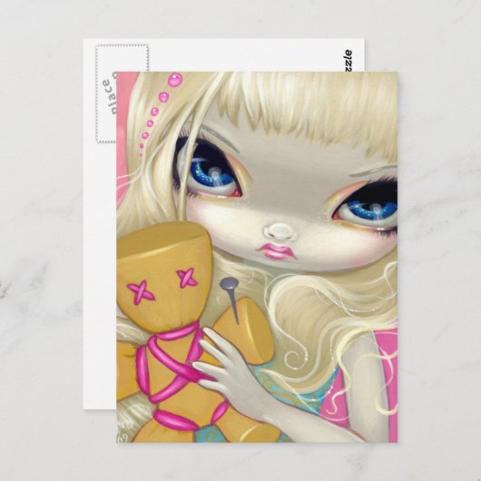 Carte postale "Voodoo en rose" (Devant / Derrière)