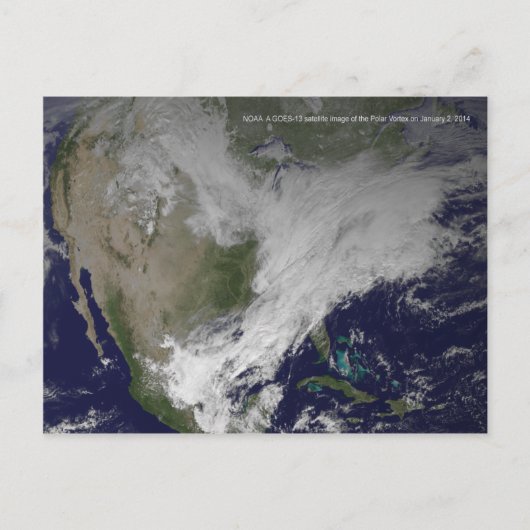 Carte Postale Vortex polaire 2014 Vague froide nord-américaine (Devant)
