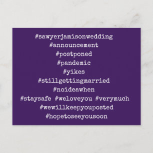 Carte Postale Vos 12 Hashtags les plus lus Mariage reportés