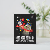Carte Postale Vos 2 chats dans un Alien vaisseau spatial OVNI Sc (Debout devant)