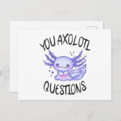 Carte Postale Vos questions axolotl (Devant / Derrière)