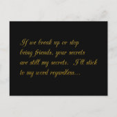 CARTE POSTALE VOS SECRETS SONT TOUJOURS MES SECRETS BREAKUP AMI (Devant)