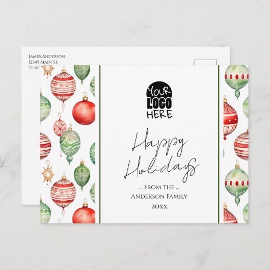 Carte Postale Vos voeux de Noël Logo (Devant / Derrière)