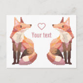 Carte Postale Vossen pixelart, Fox Pixel art  (Devant)