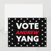 Carte Postale Vote Andrew Yang Maire de New York Black (Devant / Derrière)
