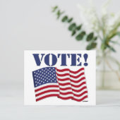 Carte Postale VOTE! avec le drapeau américain (Debout devant)