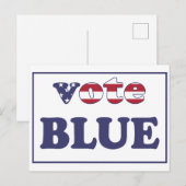 Carte Postale Vote Blue - American Flag Typographie (Devant / Derrière)