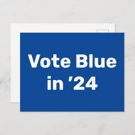 Carte Postale Vote Blue en 2024 (Devant / Derrière)