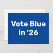 Carte Postale Vote Blue en 2026 (Devant / Derrière)