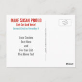 Carte Postale Vote Dammit Pop-Art Susan B. Anthony Custom (Dos)