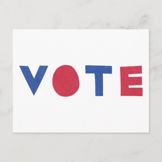 Carte postale VOTE de conception de lettres bloc (Devant)
