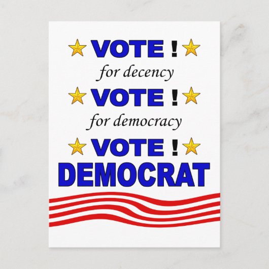 Carte postale Vote Democrat (Devant)