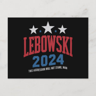 Carte Postale Vote drôle de Lebowski pour l'élection politique 2