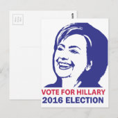 Carte Postale vote hillary clinton 2016 (Devant / Derrière)