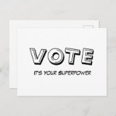 Carte Postale Vote: It's Your Superpower Postcard (Devant / Derrière)