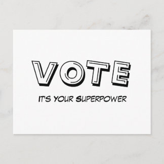 Carte Postale Vote: It's Your Superpower Postcard