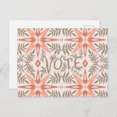 Carte Postale VOTE JOUR D'ÉLECTION Vines Botanique (Devant / Derrière)