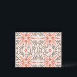 Carte Postale VOTE JOUR D'ÉLECTION Vines Botanique<br><div class="desc">Ajoutez votre propre texte à l'arrière et envoyez-le à vos amis ou aux électeurs ou utilisez-le comme un mur dans un cadre ou collé à un corkboard. Consultez mon magasin pour trouver d'autres articles correspondants comme des tasses, des autocollants et plus encore. Demandez si vous voulez quelque chose de personnalisé...</div>