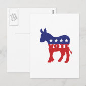 Carte Postale Vote Parti démocrate (Devant / Derrière)