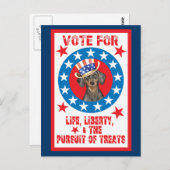 Carte Postale Vote pour Dachshund (Devant / Derrière)