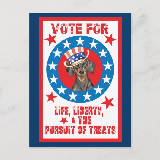 Carte Postale Vote pour Dachshund (Devant)